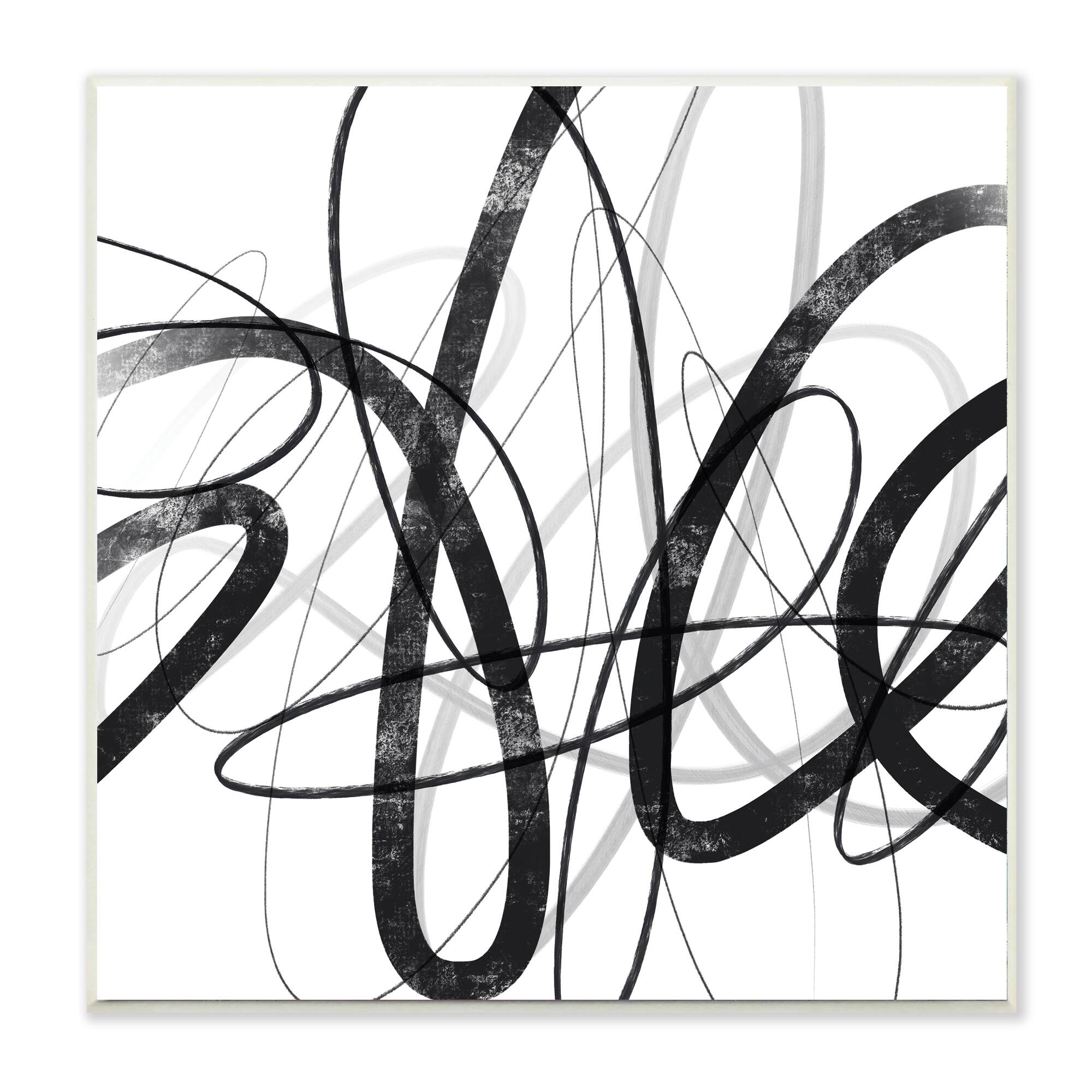 Stupell Industries Abstract Fluid Brush Strokes Distressed Pattern,12" x 12"
